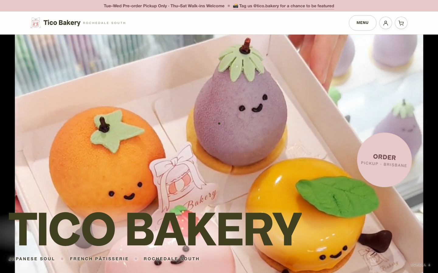 Tico Bakery 网站首页截图 / Tico Bakery website home page